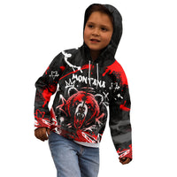 Personalized Montana Grizzly Bear and Bison Kid Hoodie Urban Graffiti Grunge Paint Splatter