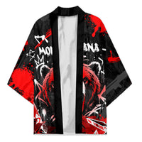 Personalized Montana Grizzly Bear and Bison Kimono Urban Graffiti Grunge Paint Splatter