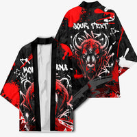 Personalized Montana Grizzly Bear and Bison Kimono Urban Graffiti Grunge Paint Splatter