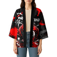Personalized Montana Grizzly Bear and Bison Kimono Urban Graffiti Grunge Paint Splatter