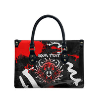 Personalized Montana Grizzly Bear and Bison Leather Bag Urban Graffiti Grunge Paint Splatter