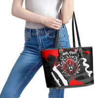 Personalized Montana Grizzly Bear and Bison Leather Tote Bag Urban Graffiti Grunge Paint Splatter