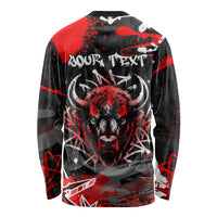 Personalized Montana Grizzly Bear and Bison Long Sleeve Shirt Urban Graffiti Grunge Paint Splatter