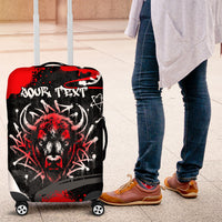 Personalized Montana Grizzly Bear and Bison Luggage Cover Urban Graffiti Grunge Paint Splatter