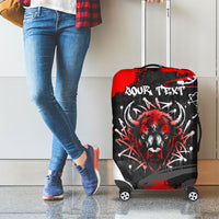 Personalized Montana Grizzly Bear and Bison Luggage Cover Urban Graffiti Grunge Paint Splatter