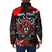 Personalized Montana Grizzly Bear and Bison Padded Jacket Urban Graffiti Grunge Paint Splatter