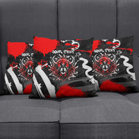 Personalized Montana Grizzly Bear and Bison Pillow Cover Urban Graffiti Grunge Paint Splatter