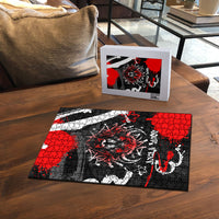Personalized Montana Grizzly Bear and Bison Puzzle Urban Graffiti Grunge Paint Splatter