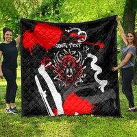 Personalized Montana Grizzly Bear and Bison Quilt Urban Graffiti Grunge Paint Splatter