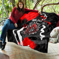 Personalized Montana Grizzly Bear and Bison Quilt Urban Graffiti Grunge Paint Splatter