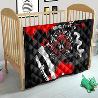 Personalized Montana Grizzly Bear and Bison Quilt Urban Graffiti Grunge Paint Splatter
