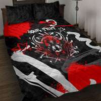 Personalized Montana Grizzly Bear and Bison Quilt Bed Set Urban Graffiti Grunge Paint Splatter