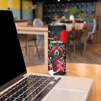 Personalized Montana Grizzly Bear and Bison Skinny Tumbler Urban Graffiti Grunge Paint Splatter