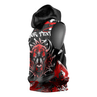 Personalized Montana Grizzly Bear and Bison Sleeveless Hoodie Urban Graffiti Grunge Paint Splatter