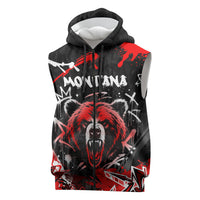Personalized Montana Grizzly Bear and Bison Sleeveless Zip Hoodie Urban Graffiti Grunge Paint Splatter