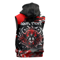 Personalized Montana Grizzly Bear and Bison Sleeveless Zip Hoodie Urban Graffiti Grunge Paint Splatter