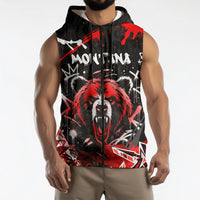 Personalized Montana Grizzly Bear and Bison Sleeveless Zip Hoodie Urban Graffiti Grunge Paint Splatter
