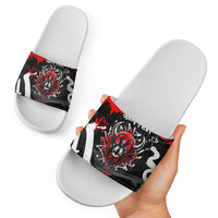 Personalized Montana Grizzly Bear and Bison Slide Sandals Urban Graffiti Grunge Paint Splatter