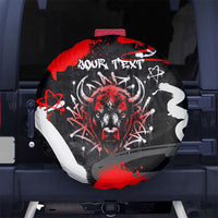 Personalized Montana Grizzly Bear and Bison Spare Tire Cover Urban Graffiti Grunge Paint Splatter