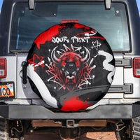 Personalized Montana Grizzly Bear and Bison Spare Tire Cover Urban Graffiti Grunge Paint Splatter