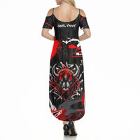 Personalized Montana Grizzly Bear and Bison Summer Maxi Dress Urban Graffiti Grunge Paint Splatter