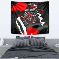 Personalized Montana Grizzly Bear and Bison Tapestry Urban Graffiti Grunge Paint Splatter