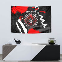 Personalized Montana Grizzly Bear and Bison Tapestry Urban Graffiti Grunge Paint Splatter