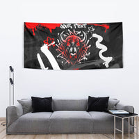 Personalized Montana Grizzly Bear and Bison Tapestry Urban Graffiti Grunge Paint Splatter