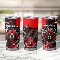 Personalized Montana Grizzly Bear and Bison Tumbler Cup Urban Graffiti Grunge Paint Splatter