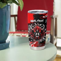 Personalized Montana Grizzly Bear and Bison Tumbler Cup Urban Graffiti Grunge Paint Splatter