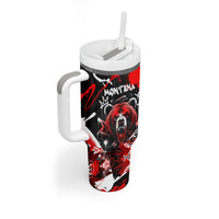 Personalized Montana Grizzly Bear and Bison Tumbler With Handle Urban Graffiti Grunge Paint Splatter