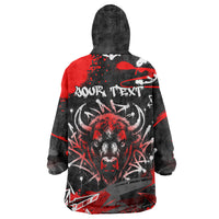 Personalized Montana Grizzly Bear and Bison Wearable Blanket Hoodie Urban Graffiti Grunge Paint Splatter