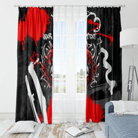Personalized Montana Grizzly Bear and Bison Window Curtain Urban Graffiti Grunge Paint Splatter