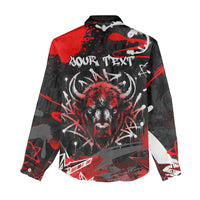 Personalized Montana Grizzly Bear and Bison Women Casual Shirt Urban Graffiti Grunge Paint Splatter