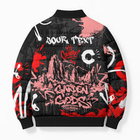 Personalized Colorado Garden Of The Gods Bomber Puffer Jacket Urban Graffiti Paint Splatter Street Art