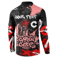Personalized Colorado Garden Of The Gods Button Sweatshirt Urban Graffiti Paint Splatter Street Art