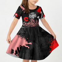 Personalized Colorado Garden Of The Gods Kid Short Sleeve Dress Urban Graffiti Paint Splatter Street Art