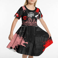 Personalized Colorado Garden Of The Gods Kid Short Sleeve Dress Urban Graffiti Paint Splatter Street Art