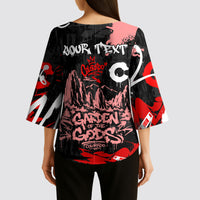 Personalized Colorado Garden Of The Gods Kimono Sleeve Blouse Urban Graffiti Paint Splatter Street Art
