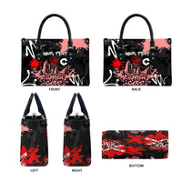 Personalized Colorado Garden Of The Gods Leather Bag Urban Graffiti Paint Splatter Street Art