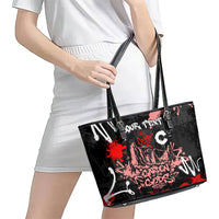 Personalized Colorado Garden Of The Gods Leather Tote Bag Urban Graffiti Paint Splatter Street Art