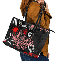 Personalized Colorado Garden Of The Gods Leather Tote Bag Urban Graffiti Paint Splatter Street Art