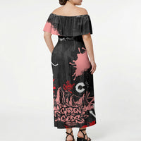 Personalized Colorado Garden Of The Gods Off Shoulder Maxi Dress Urban Graffiti Paint Splatter Street Art