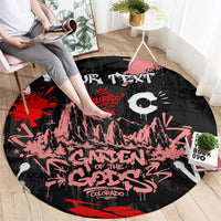 Personalized Colorado Garden Of The Gods Round Carpet Urban Graffiti Paint Splatter Street Art