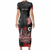 Personalized Colorado Garden Of The Gods Short Sleeve Bodycon Dress Urban Graffiti Paint Splatter Street Art