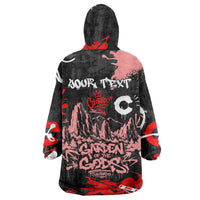 Personalized Colorado Garden Of The Gods Wearable Blanket Hoodie Urban Graffiti Paint Splatter Street Art