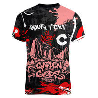 Personalized Colorado Garden Of The Gods Women V-Neck T-Shirt Urban Graffiti Paint Splatter Street Art