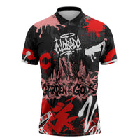 Personalized Colorado Garden Of The Gods Zipper Polo Shirt Urban Graffiti Paint Splatter Street Art