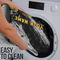 Golden Dragon and Bowling Ball Design Bathroom Set with Marble Stone Texture and Custom Team Name Text - Wonder Print Shop