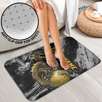 Golden Dragon and Bowling Ball Design Bathroom Set with Marble Stone Texture and Custom Team Name Text - Wonder Print Shop